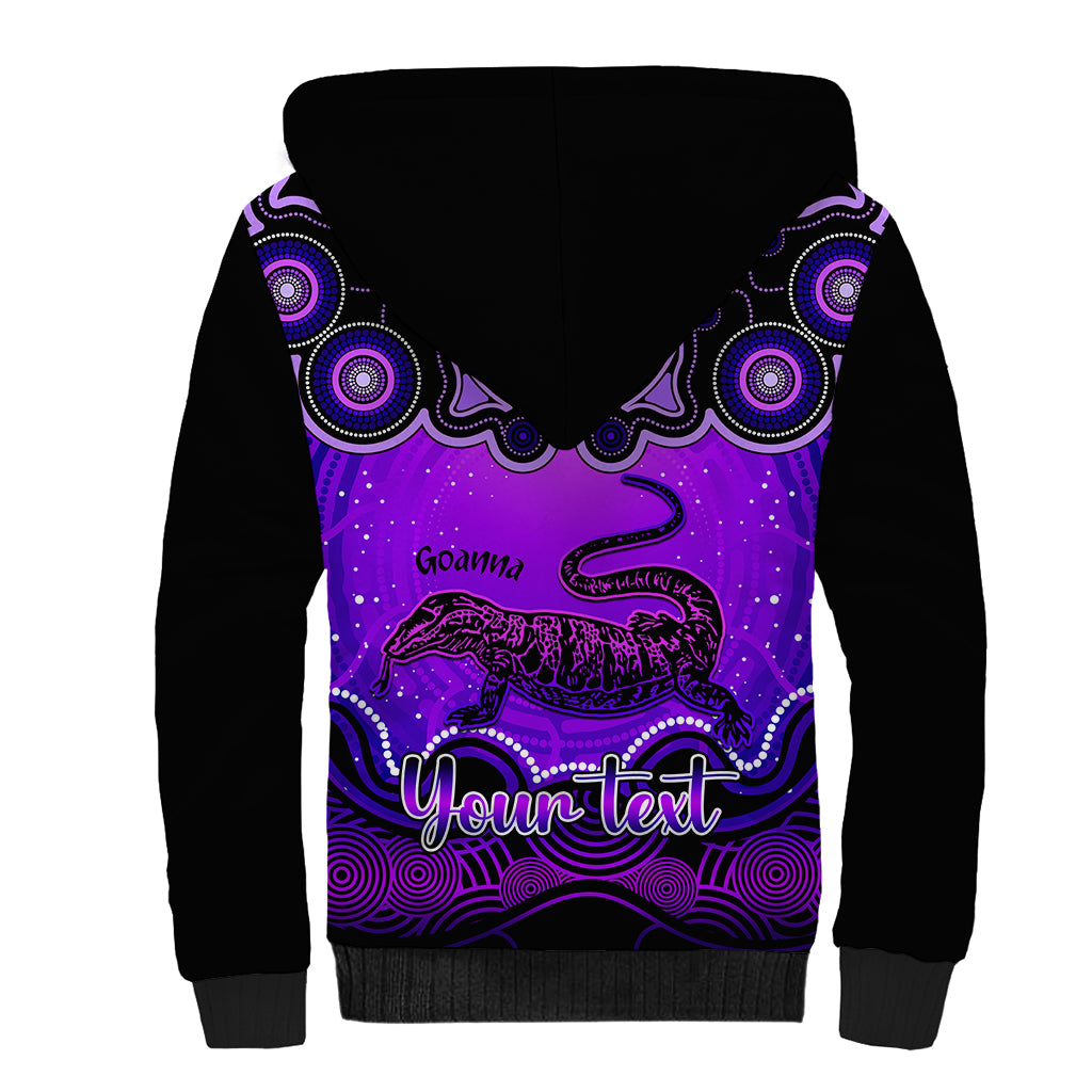 personalised-australia-capricorn-goanna-zodiac-sherpa-hoodie-auz-astrology-aboriginal-purple