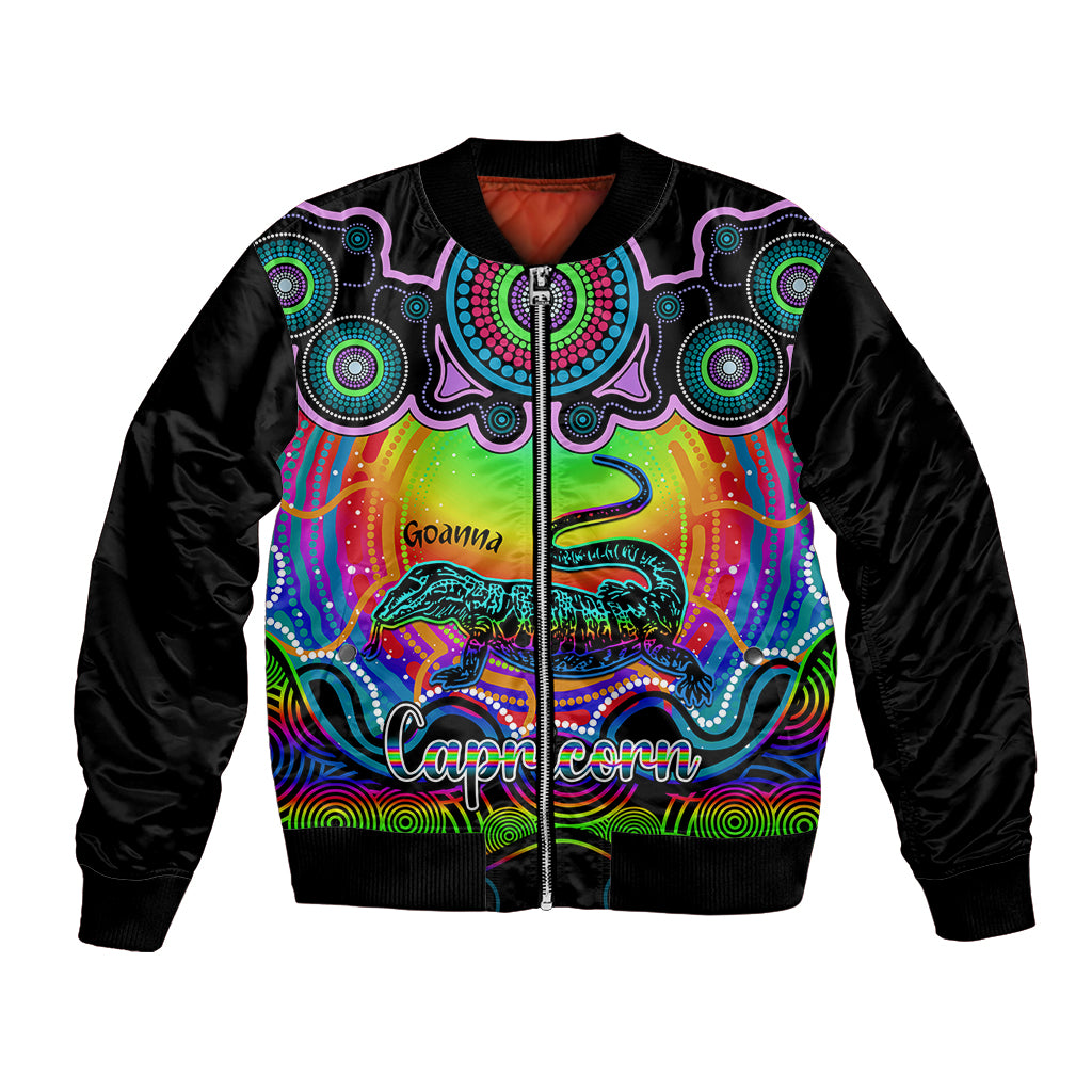 personalised-australia-capricorn-goanna-zodiac-bomber-jacket-auz-astrology-aboriginal-rainbow