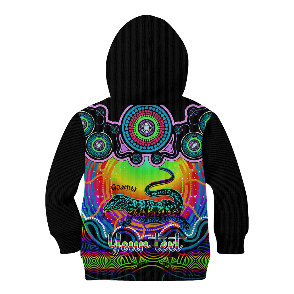 personalised-australia-capricorn-goanna-zodiac-kid-hoodie-auz-astrology-aboriginal-rainbow