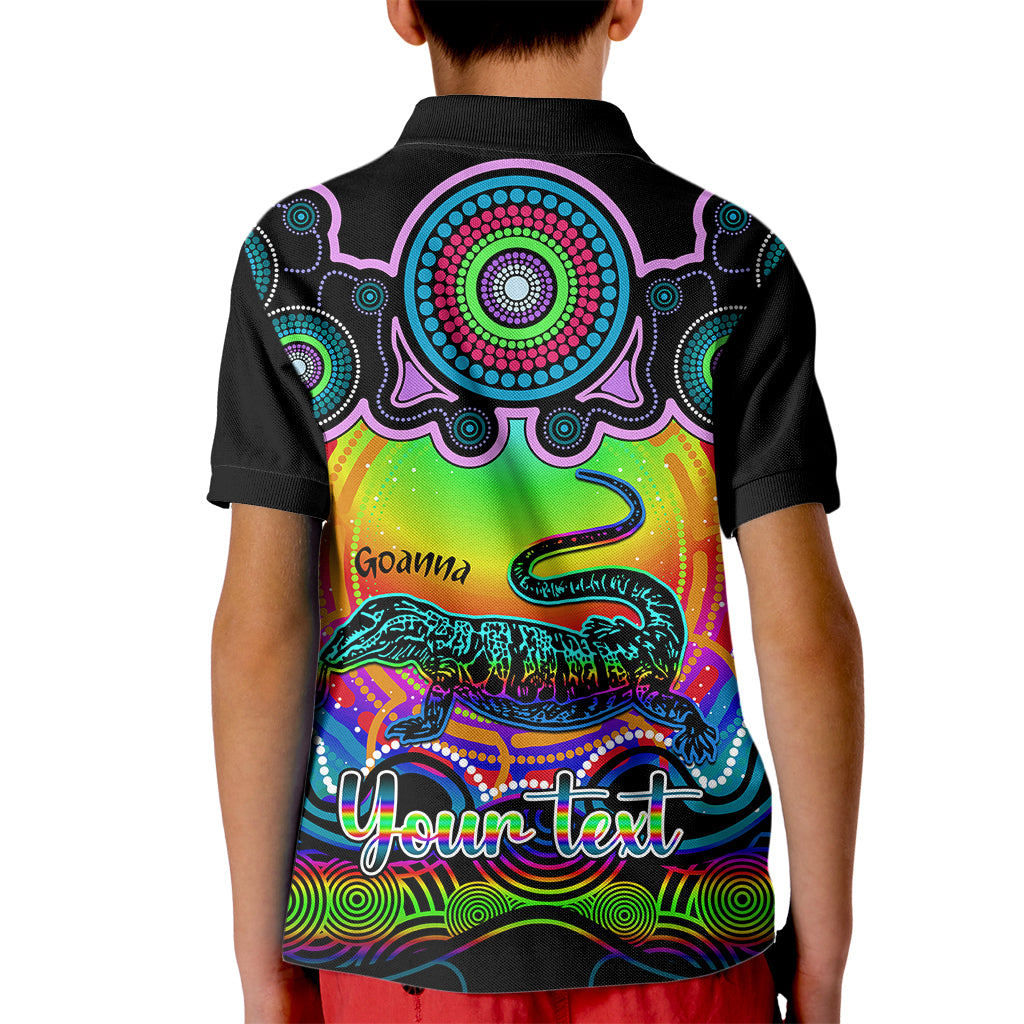 personalised-australia-capricorn-goanna-zodiac-kid-polo-shirt-auz-astrology-aboriginal-rainbow