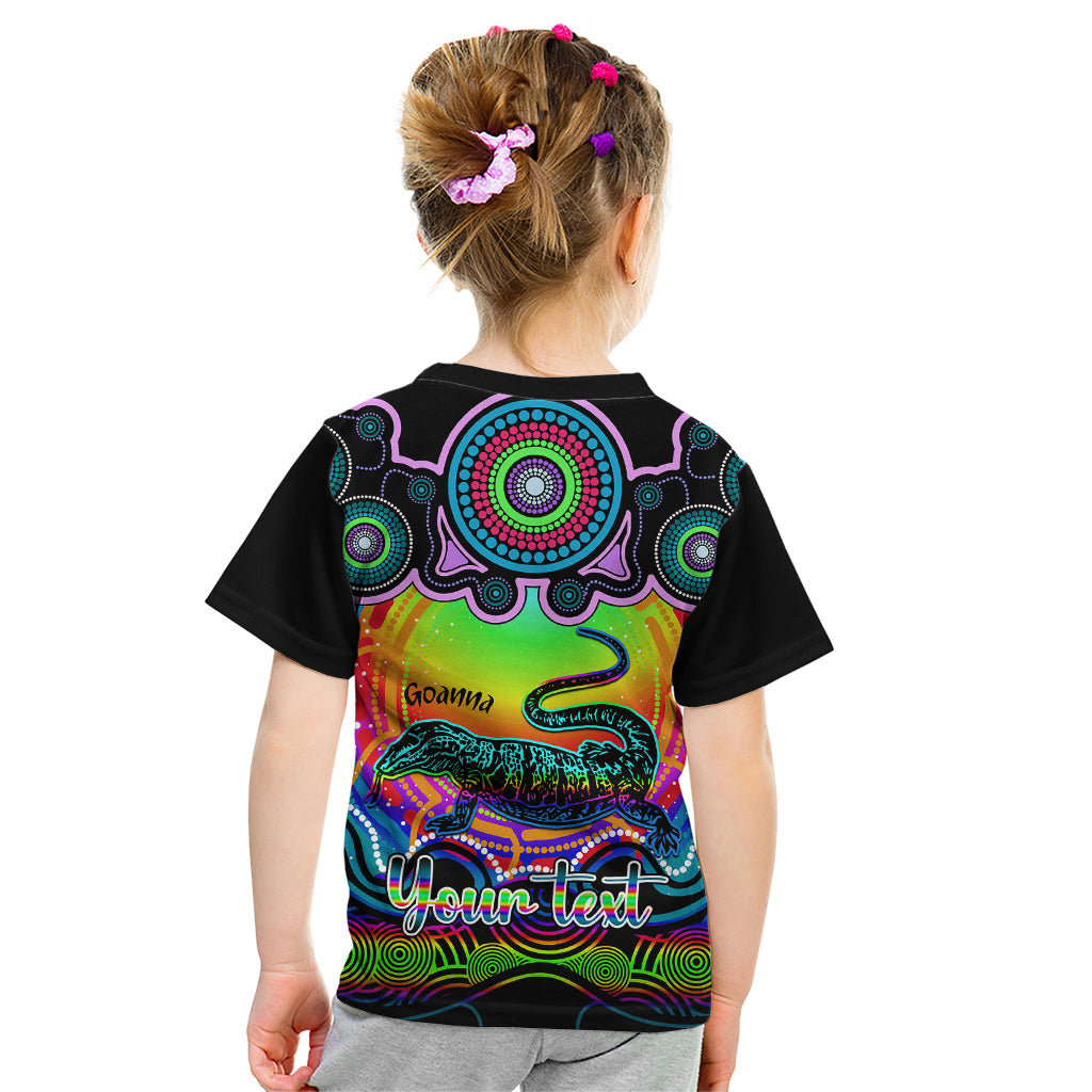 personalised-australia-capricorn-goanna-zodiac-kid-t-shirt-auz-astrology-aboriginal-rainbow