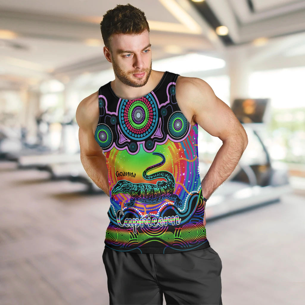 personalised-australia-capricorn-goanna-zodiac-men-tank-top-auz-astrology-aboriginal-rainbow