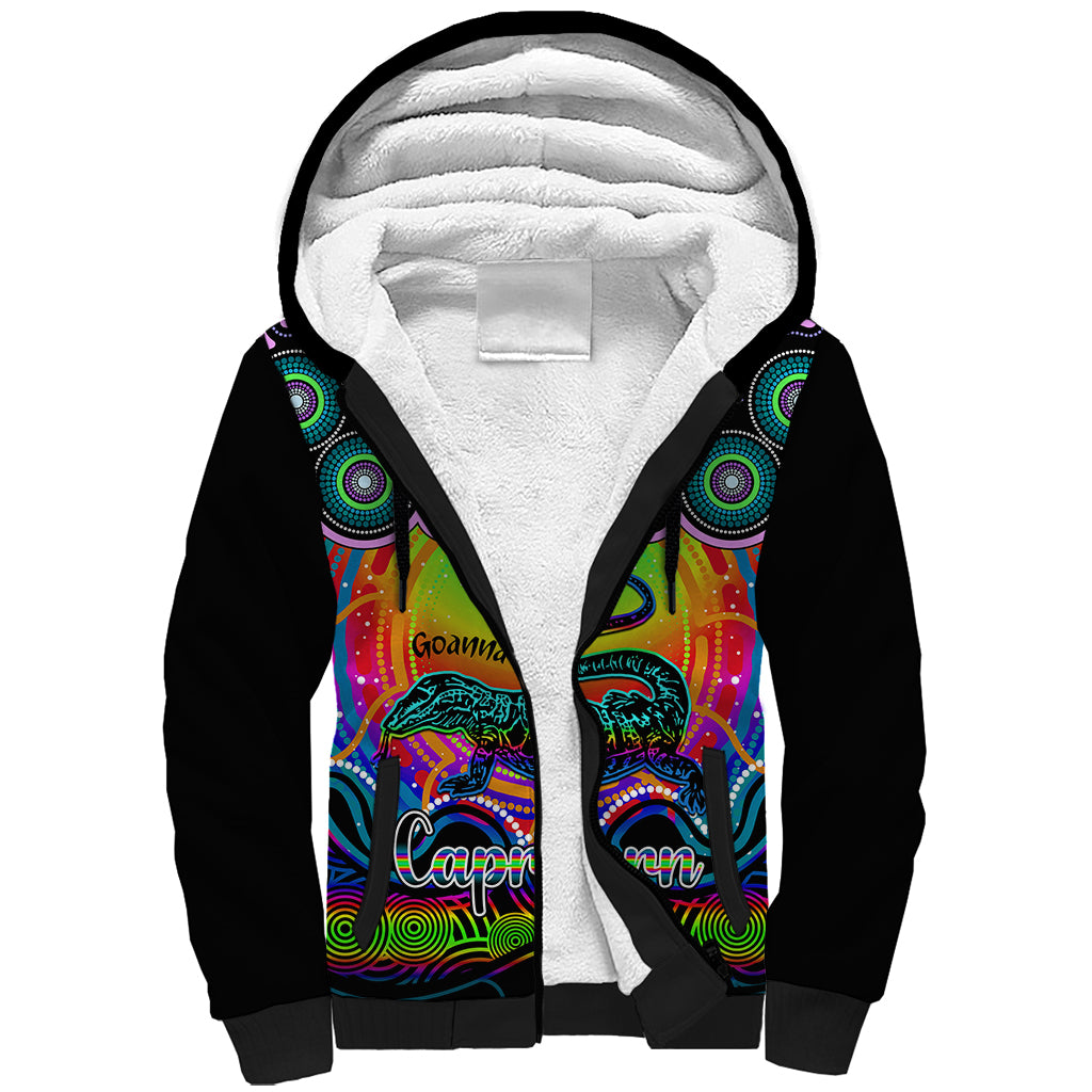 personalised-australia-capricorn-goanna-zodiac-sherpa-hoodie-auz-astrology-aboriginal-rainbow