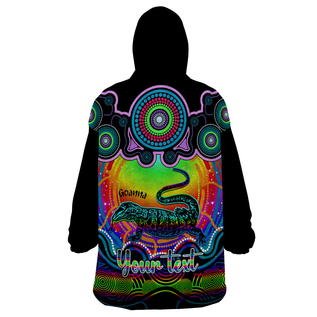 personalised-australia-capricorn-goanna-zodiac-wearable-blanket-hoodie-auz-astrology-aboriginal-rainbow