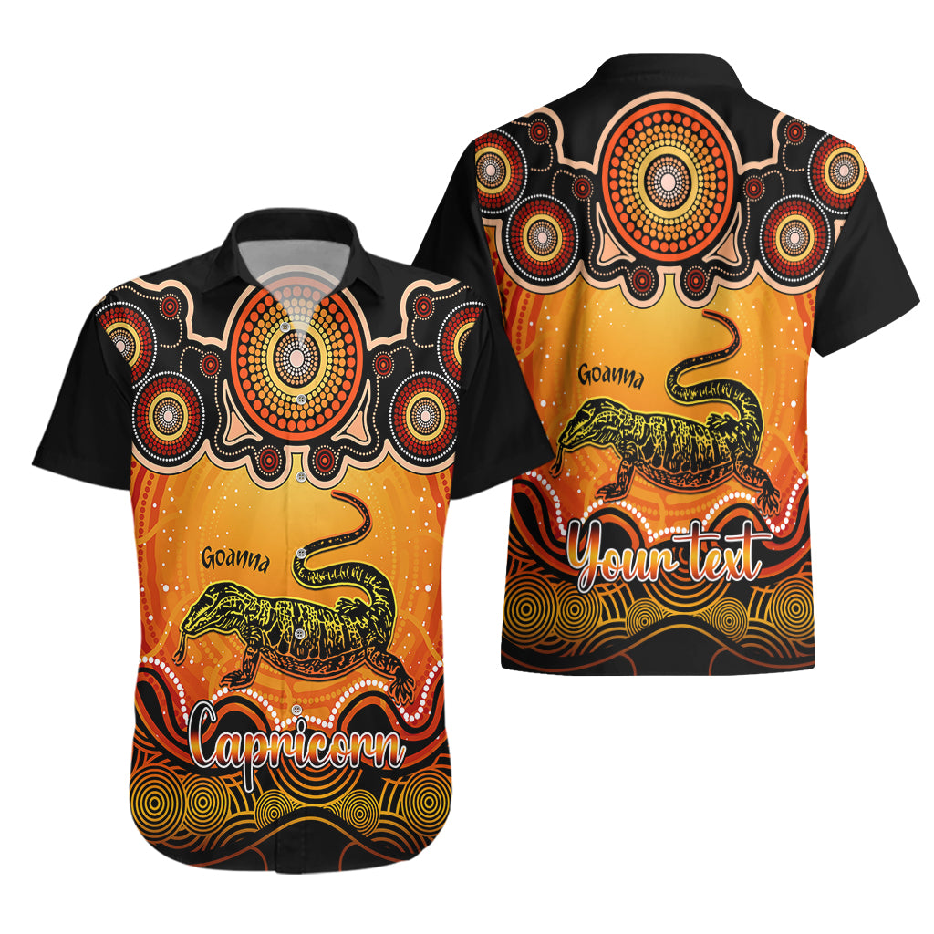 personalised-australia-capricorn-goanna-zodiac-hawaiian-shirt-auz-astrology-aboriginal-red