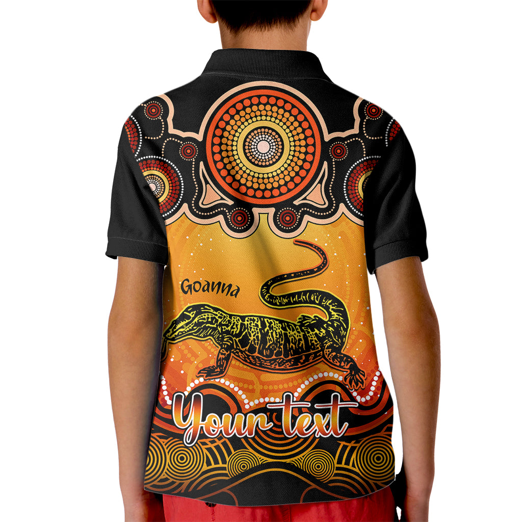 personalised-australia-capricorn-goanna-zodiac-kid-polo-shirt-auz-astrology-aboriginal-red