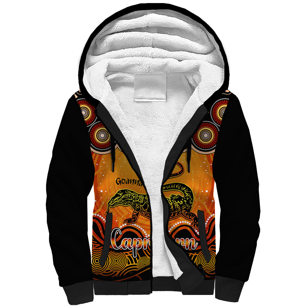 personalised-australia-capricorn-goanna-zodiac-sherpa-hoodie-auz-astrology-aboriginal-red