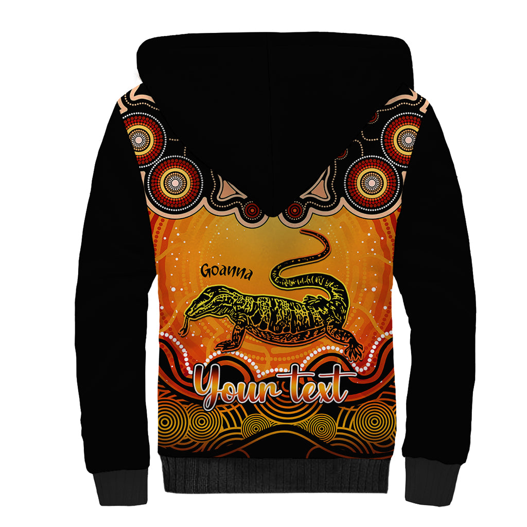 personalised-australia-capricorn-goanna-zodiac-sherpa-hoodie-auz-astrology-aboriginal-red