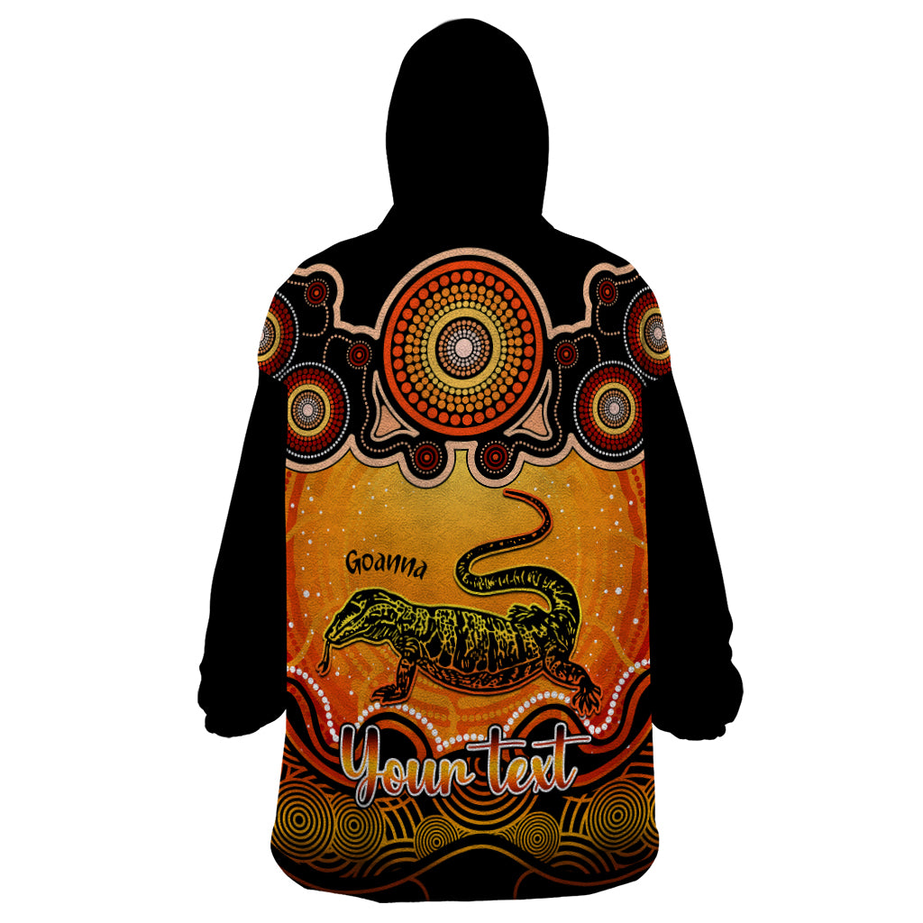 personalised-australia-capricorn-goanna-zodiac-wearable-blanket-hoodie-auz-astrology-aboriginal-red