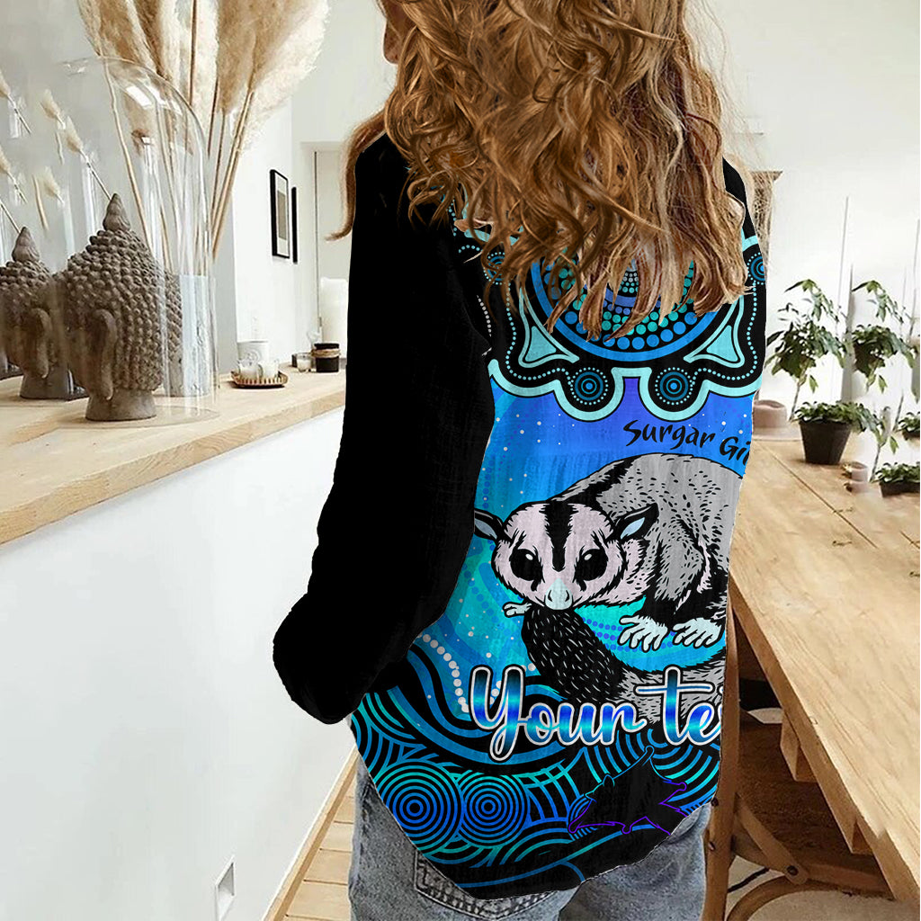 Personalised Australia Gemini Sugar Gilder Zodiac Women Casual Shirt Auz Astrology Aboriginal - Aqua LT9