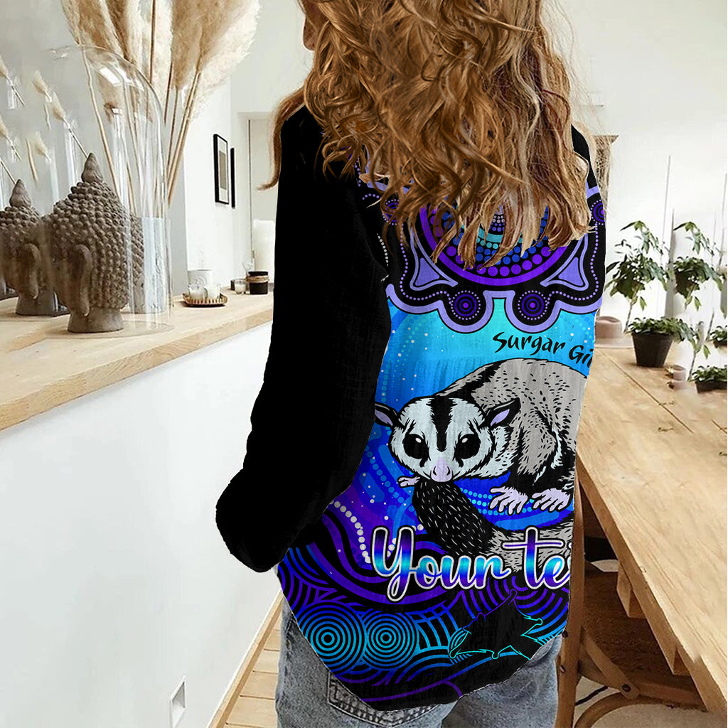 Personalised Australia Gemini Sugar Gilder Zodiac Women Casual Shirt Auz Astrology Aboriginal - Blue LT9