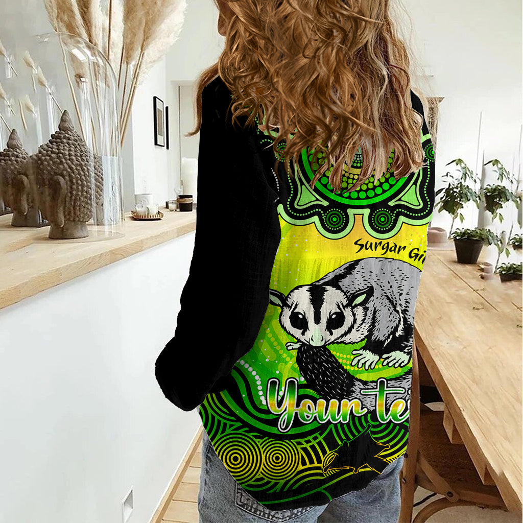 Personalised Australia Gemini Sugar Gilder Zodiac Women Casual Shirt Auz Astrology Aboriginal - Green LT9