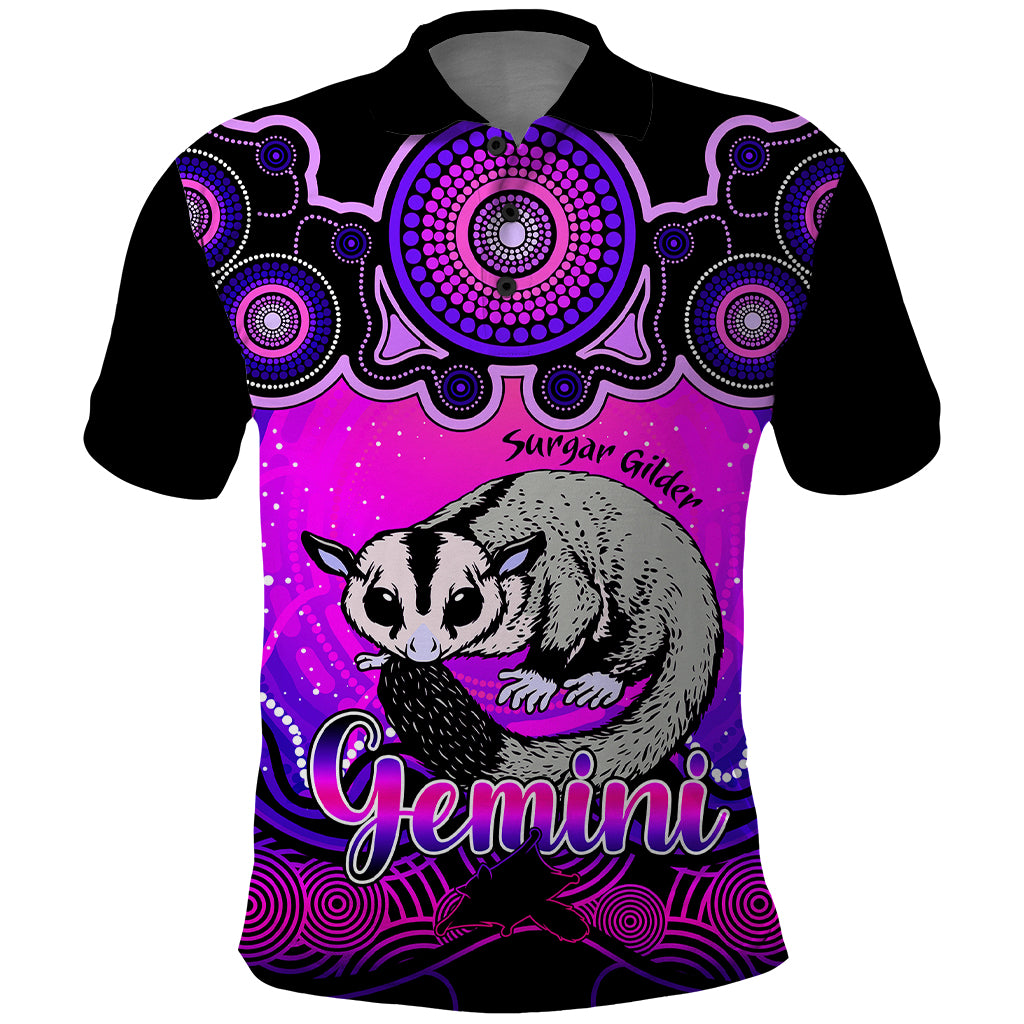 personalised-australia-gemini-sugar-gilder-zodiac-polo-shirt-auz-astrology-aboriginal-magenta