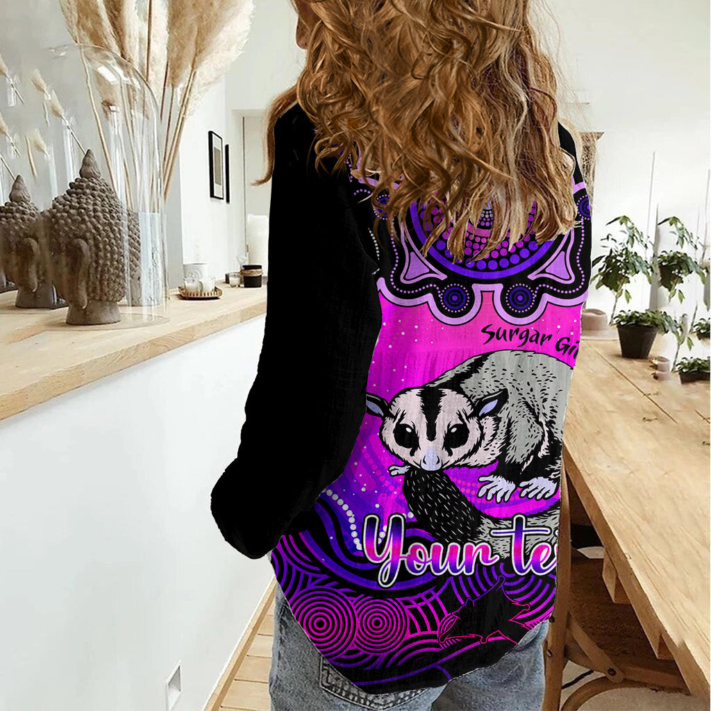 Personalised Australia Gemini Sugar Gilder Zodiac Women Casual Shirt Auz Astrology Aboriginal - Magenta LT9