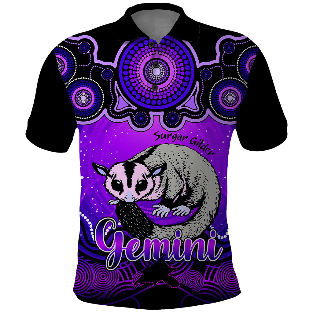 personalised-australia-gemini-sugar-gilder-zodiac-polo-shirt-auz-astrology-aboriginal-purple