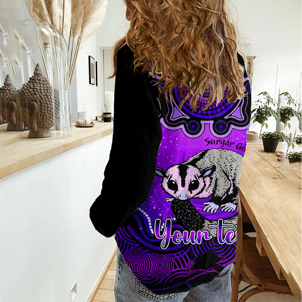 Personalised Australia Gemini Sugar Gilder Zodiac Women Casual Shirt Auz Astrology Aboriginal - Purple LT9