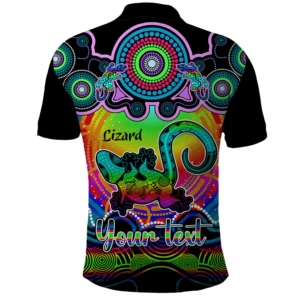 personalised-australia-leo-lizard-zodiac-polo-shirt-auz-astrology-aboriginal-rainbow