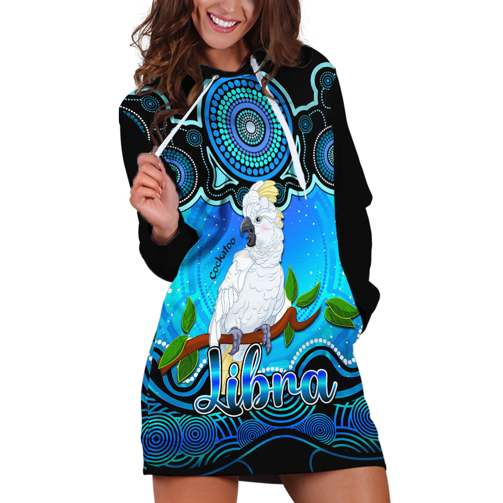 personalised-australia-libra-cockatoo-zodiac-hoodie-dress-auz-astrology-aboriginal-aqua