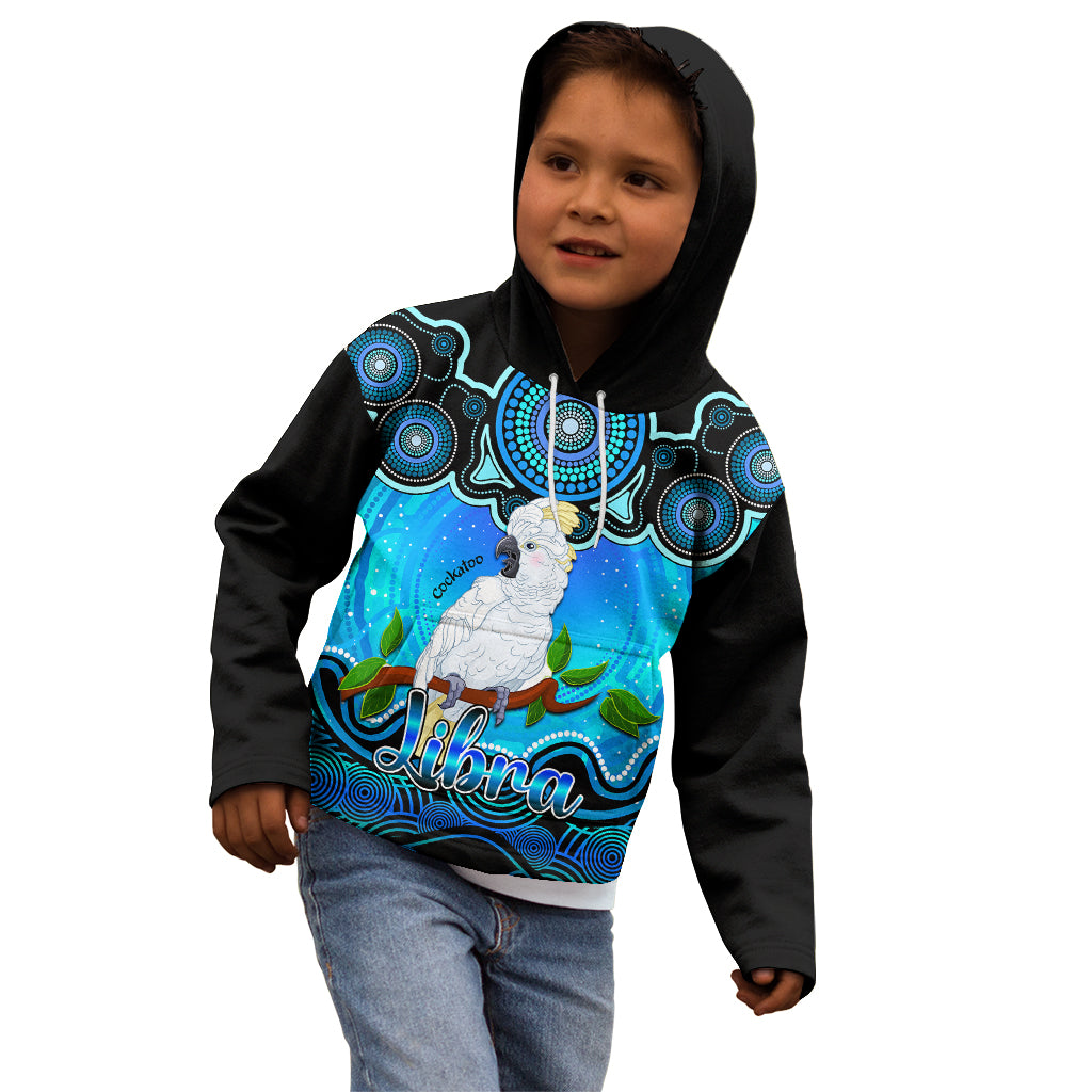 personalised-australia-libra-cockatoo-zodiac-kid-hoodie-auz-astrology-aboriginal-aqua