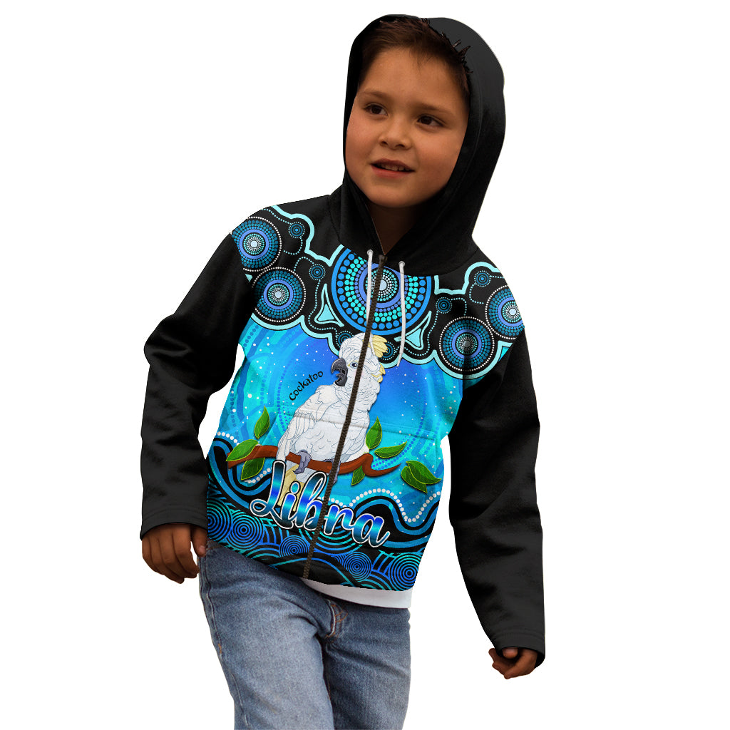 personalised-australia-libra-cockatoo-zodiac-kid-hoodie-auz-astrology-aboriginal-aqua