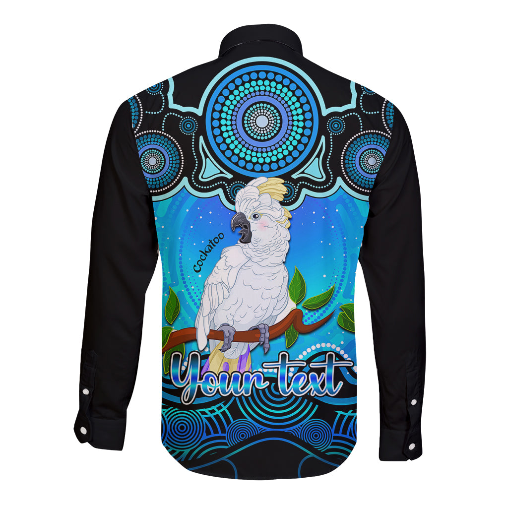 personalised-australia-libra-cockatoo-zodiac-long-sleeve-button-shirt-auz-astrology-aboriginal-aqua