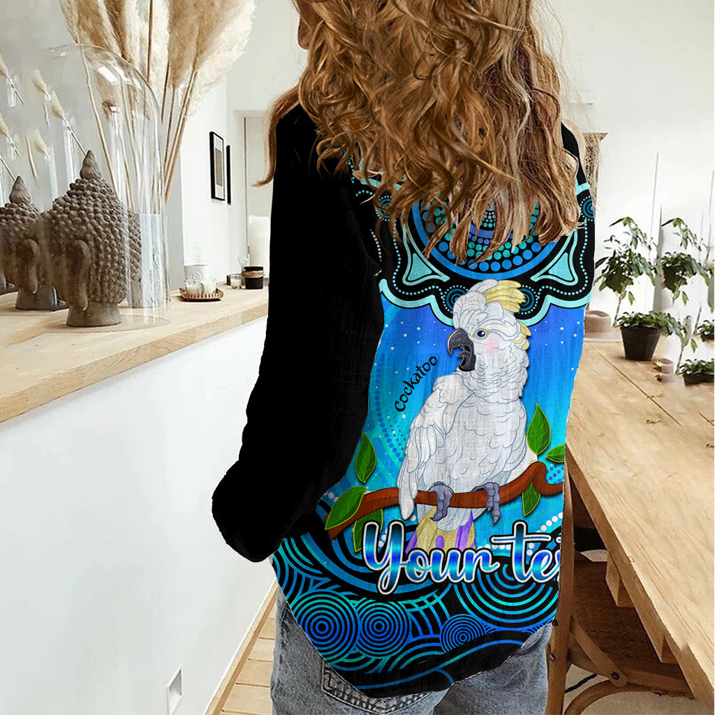 Personalised Australia Libra Cockatoo Zodiac Women Casual Shirt Auz Astrology Aboriginal - Aqua LT9