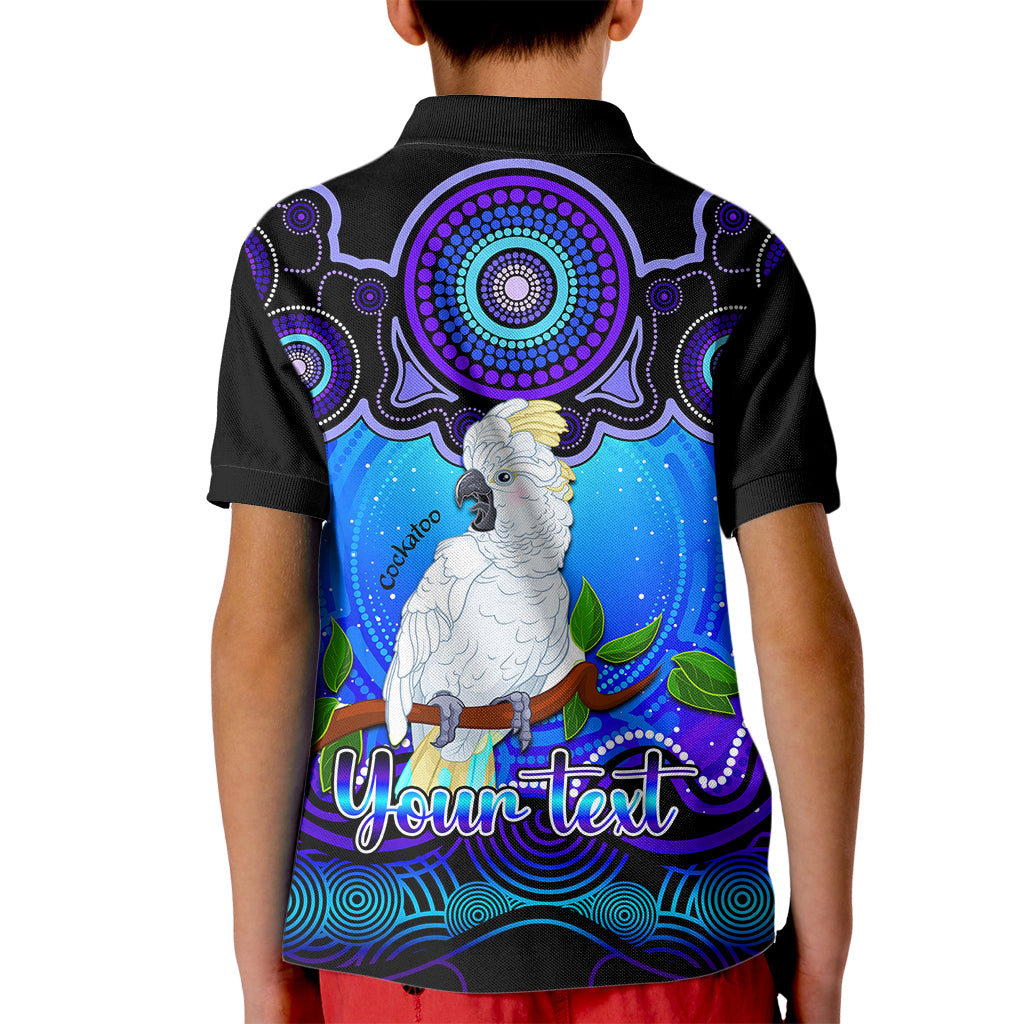 personalised-australia-libra-cockatoo-zodiac-kid-polo-shirt-auz-astrology-aboriginal-blue