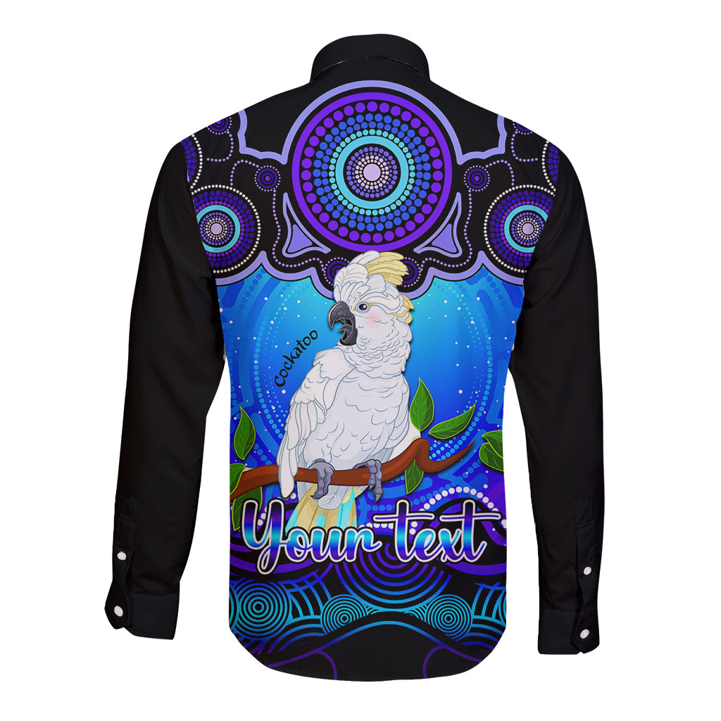 personalised-australia-libra-cockatoo-zodiac-long-sleeve-button-shirt-auz-astrology-aboriginal-blue