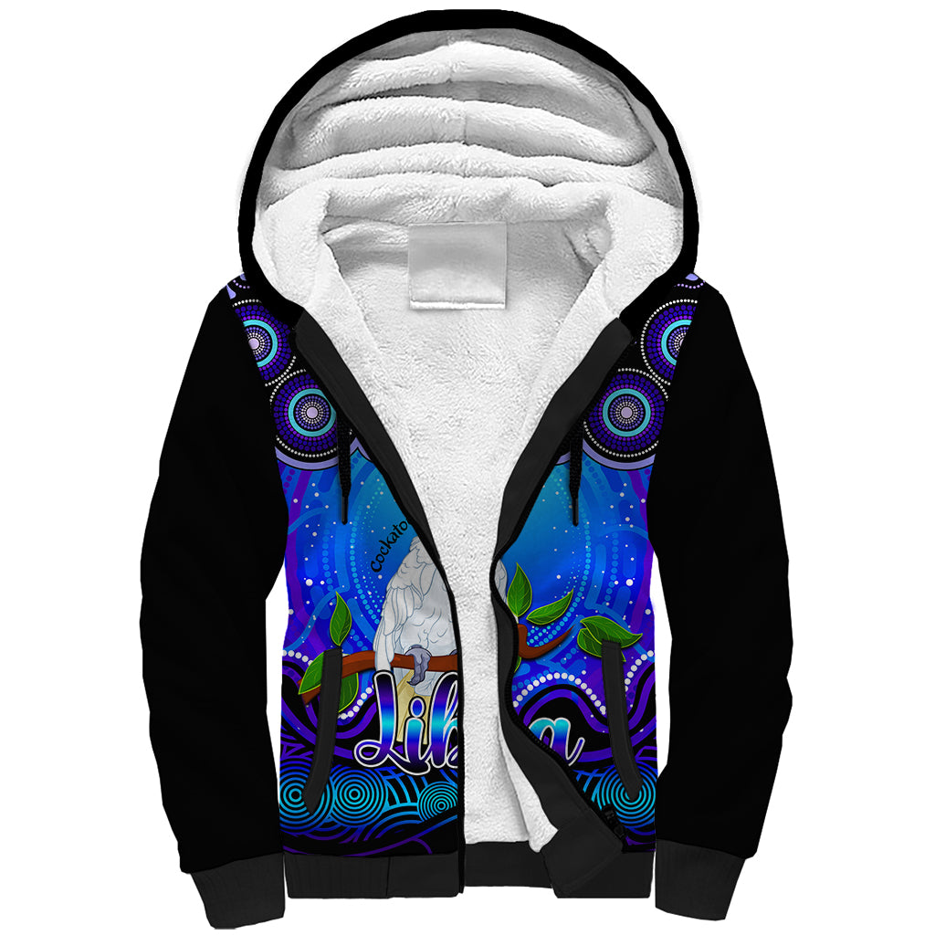 personalised-australia-libra-cockatoo-zodiac-sherpa-hoodie-auz-astrology-aboriginal-blue