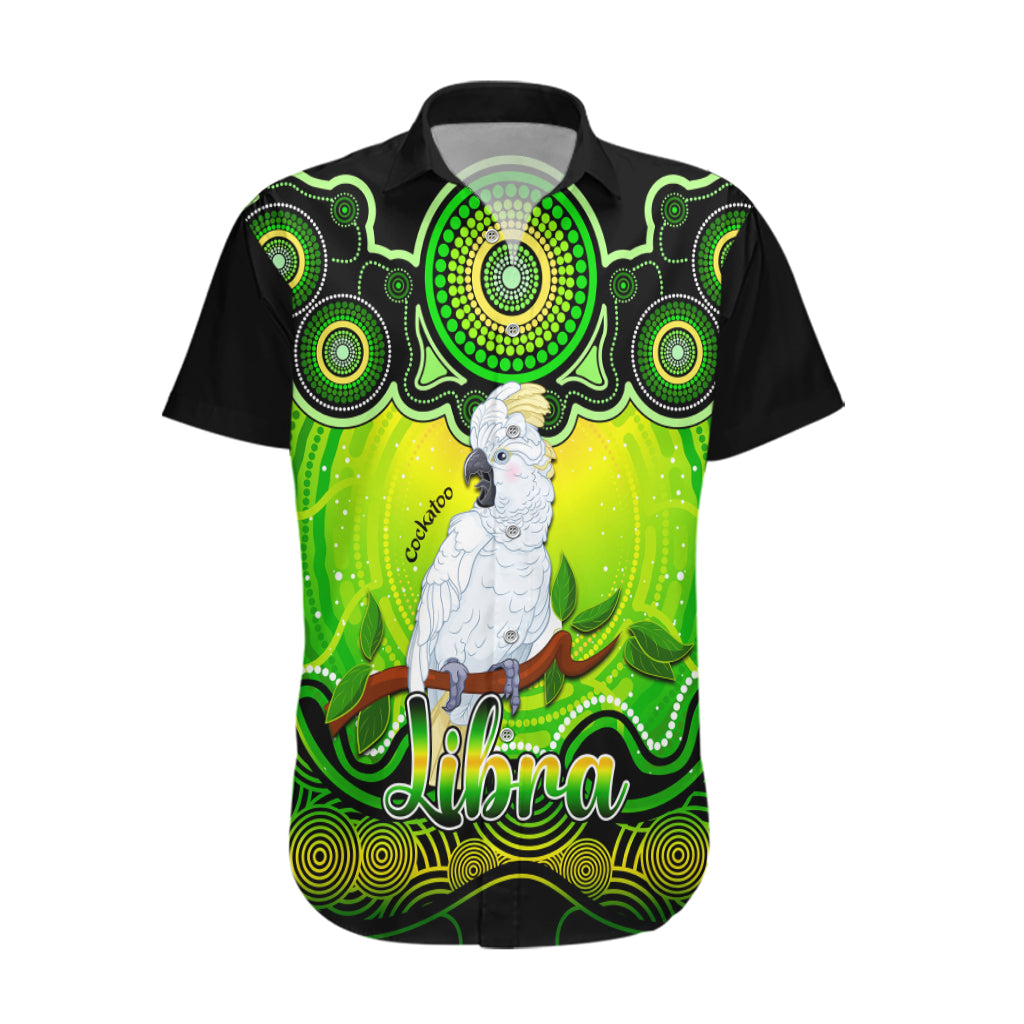 personalised-australia-libra-cockatoo-zodiac-hawaiian-shirt-auz-astrology-aboriginal-green