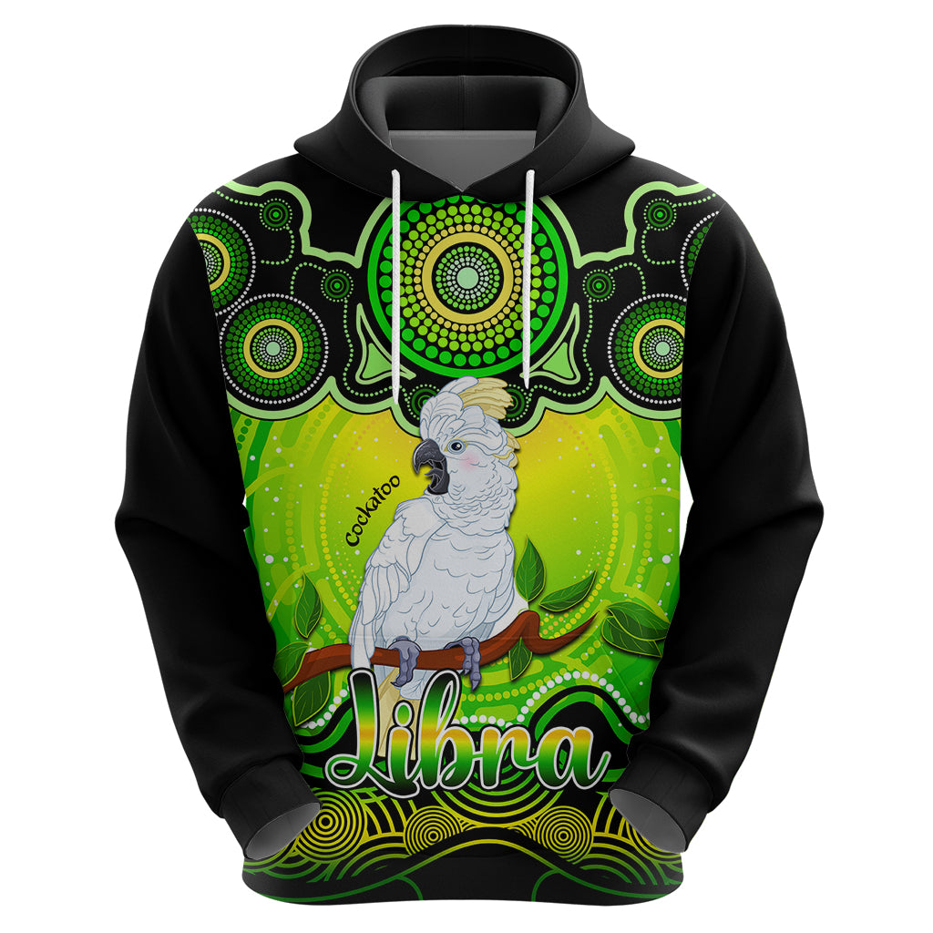 personalised-australia-libra-cockatoo-zodiac-hoodie-auz-astrology-aboriginal-green