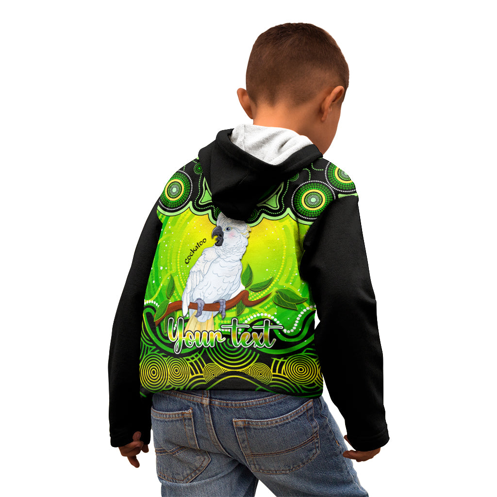 personalised-australia-libra-cockatoo-zodiac-kid-hoodie-auz-astrology-aboriginal-green