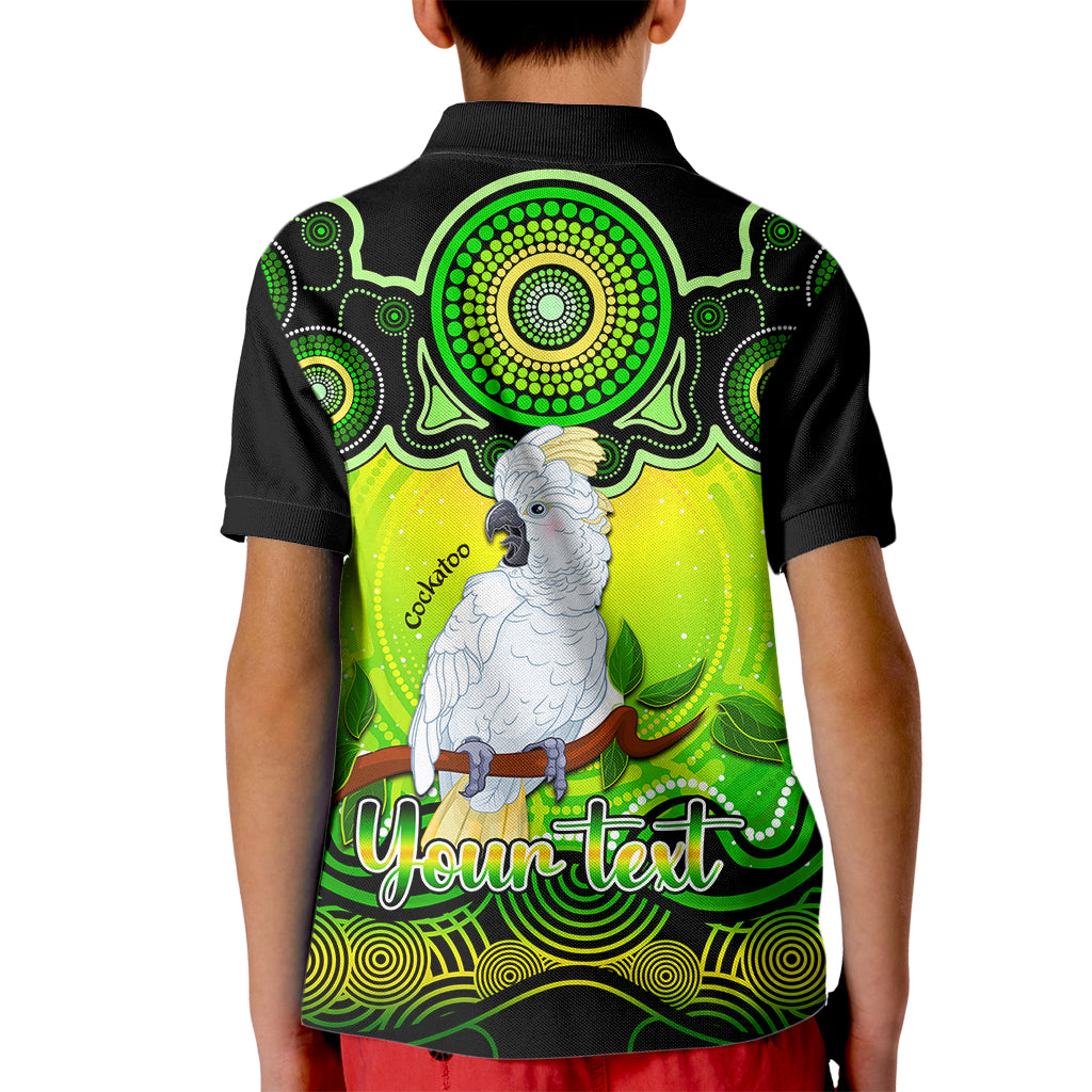 personalised-australia-libra-cockatoo-zodiac-kid-polo-shirt-auz-astrology-aboriginal-green