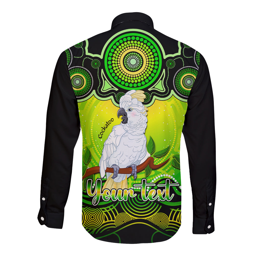 personalised-australia-libra-cockatoo-zodiac-long-sleeve-button-shirt-auz-astrology-aboriginal-green