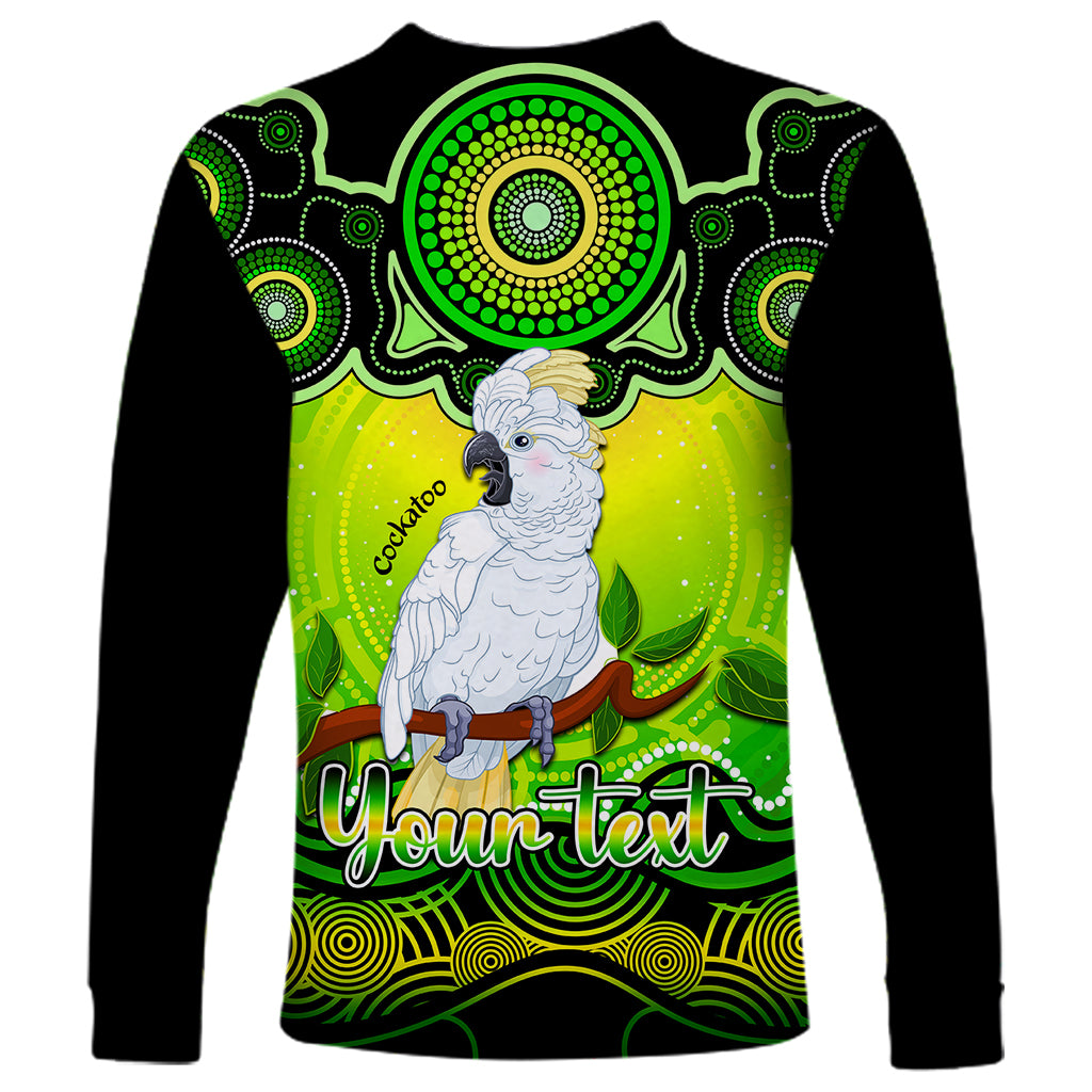 personalised-australia-libra-cockatoo-zodiac-long-sleeve-shirt-auz-astrology-aboriginal-green