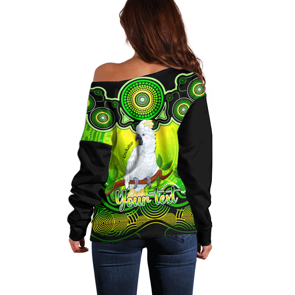 personalised-australia-libra-cockatoo-zodiac-off-shoulder-sweater-auz-astrology-aboriginal-green