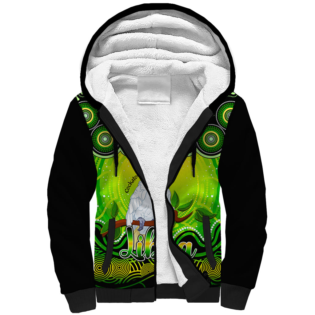 personalised-australia-libra-cockatoo-zodiac-sherpa-hoodie-auz-astrology-aboriginal-green