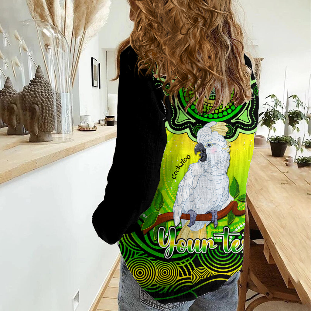 Personalised Australia Libra Cockatoo Zodiac Women Casual Shirt Auz Astrology Aboriginal - Green LT9