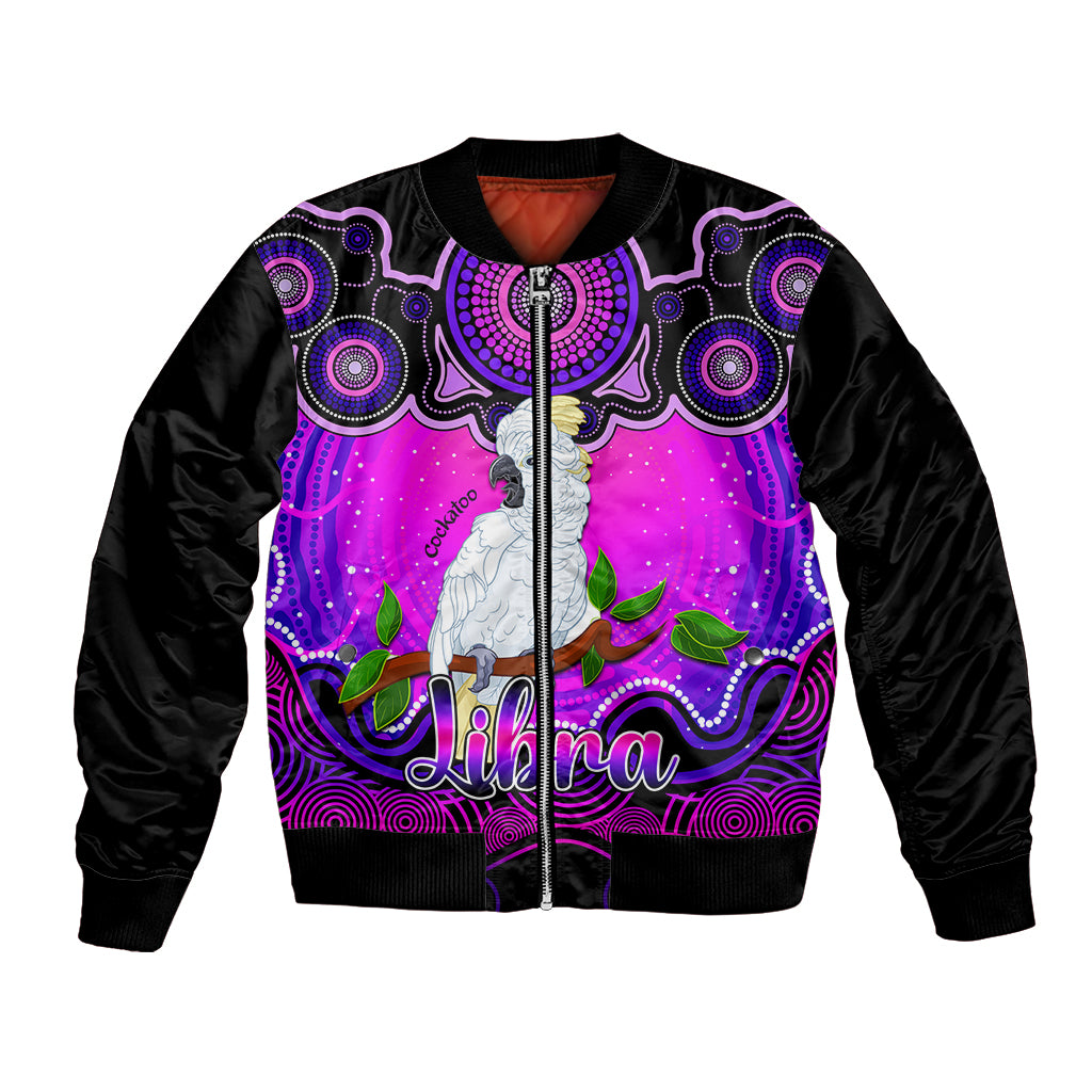 personalised-australia-libra-cockatoo-zodiac-bomber-jacket-auz-astrology-aboriginal-magenta