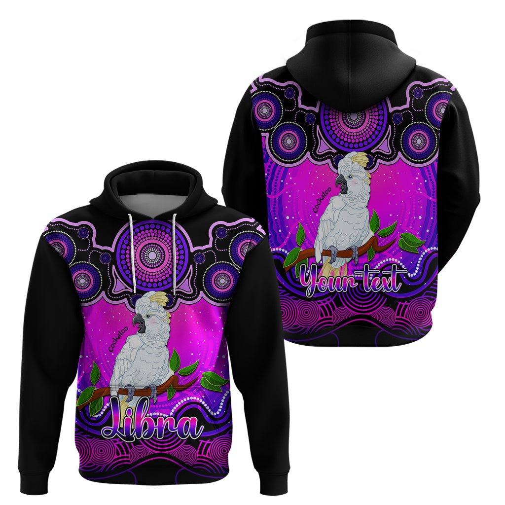 personalised-australia-libra-cockatoo-zodiac-hoodie-auz-astrology-aboriginal-magenta