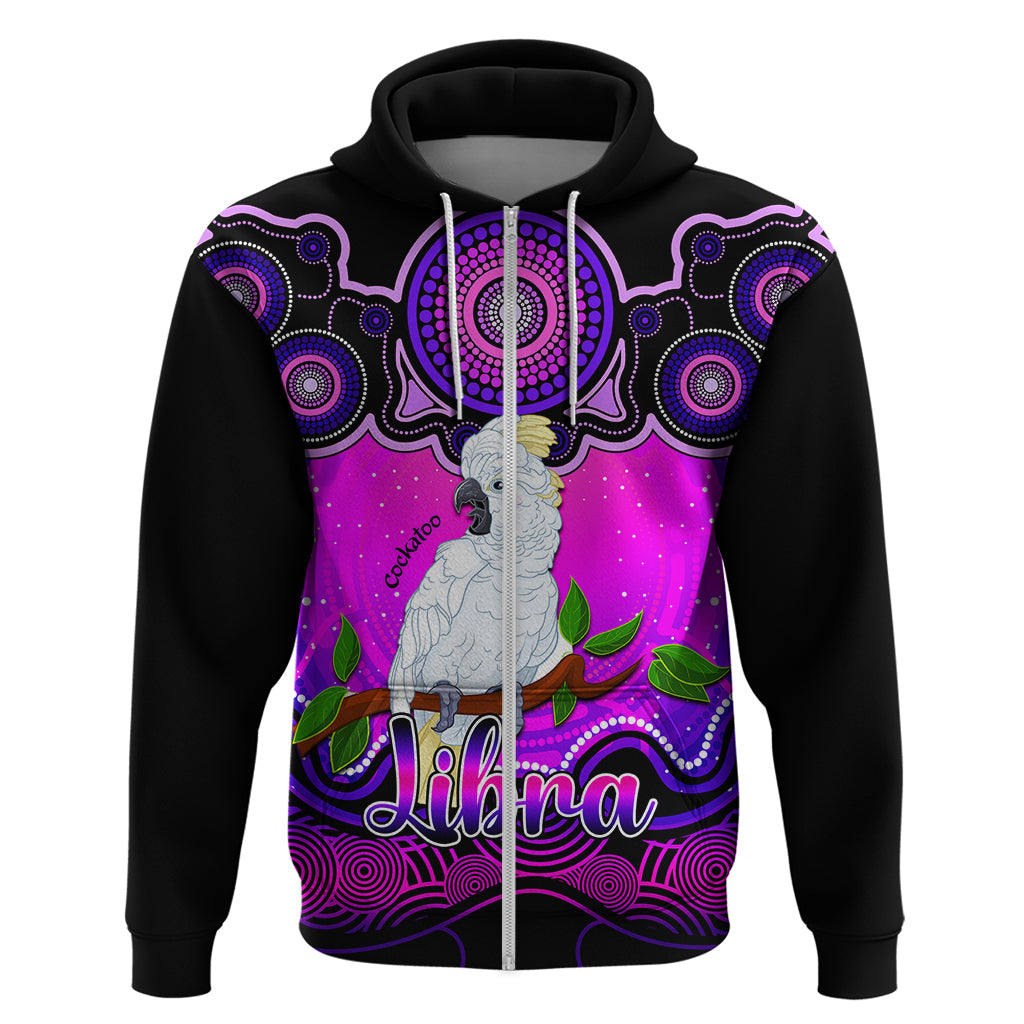 personalised-australia-libra-cockatoo-zodiac-hoodie-auz-astrology-aboriginal-magenta