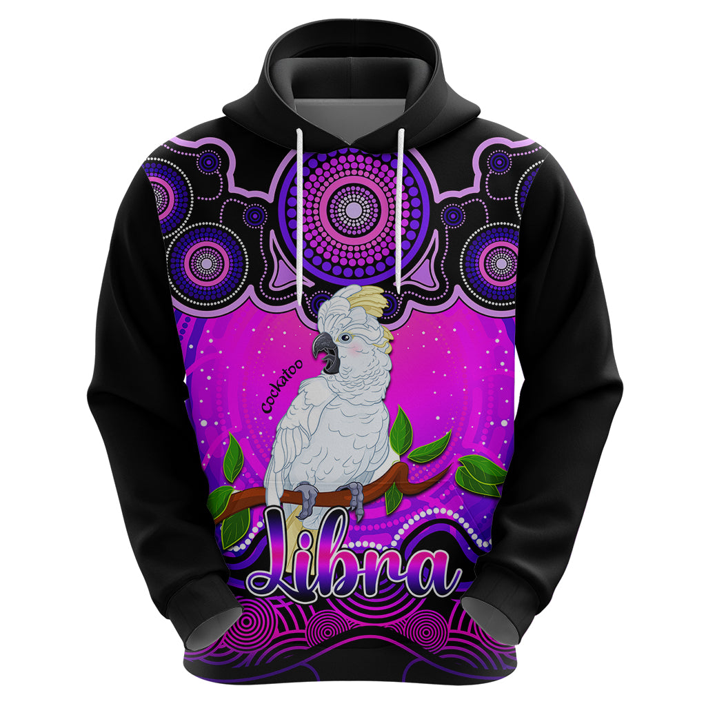 personalised-australia-libra-cockatoo-zodiac-hoodie-auz-astrology-aboriginal-magenta