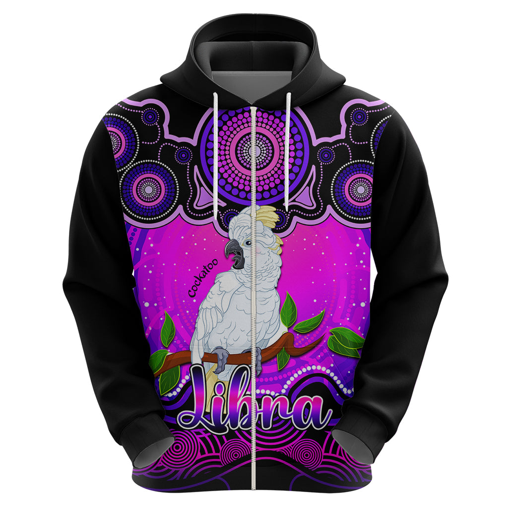 personalised-australia-libra-cockatoo-zodiac-hoodie-auz-astrology-aboriginal-magenta