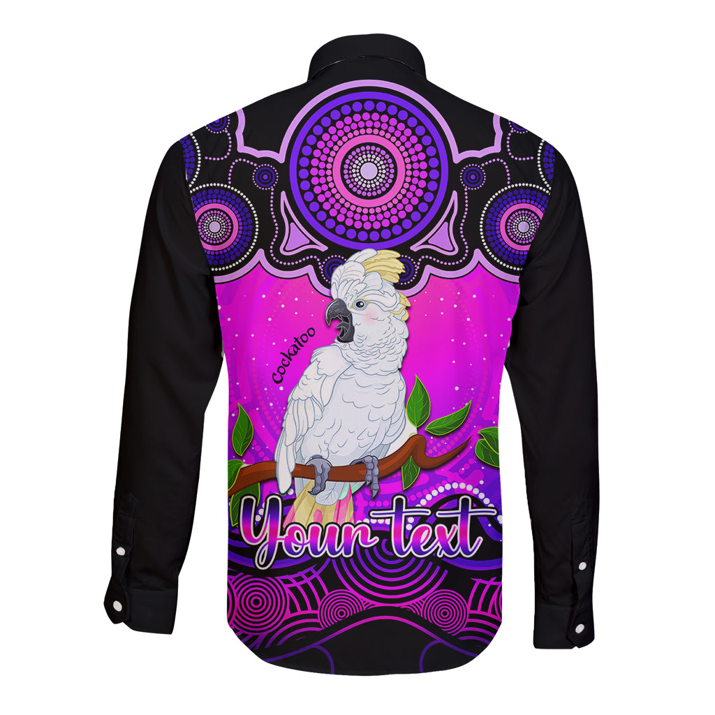 personalised-australia-libra-cockatoo-zodiac-long-sleeve-button-shirt-auz-astrology-aboriginal-magenta