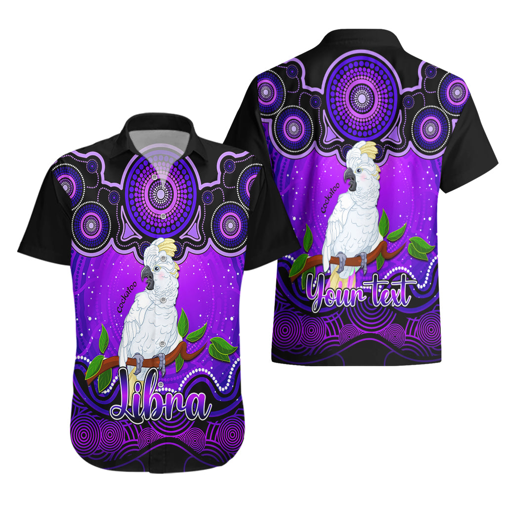 personalised-australia-libra-cockatoo-zodiac-hawaiian-shirt-auz-astrology-aboriginal-purple