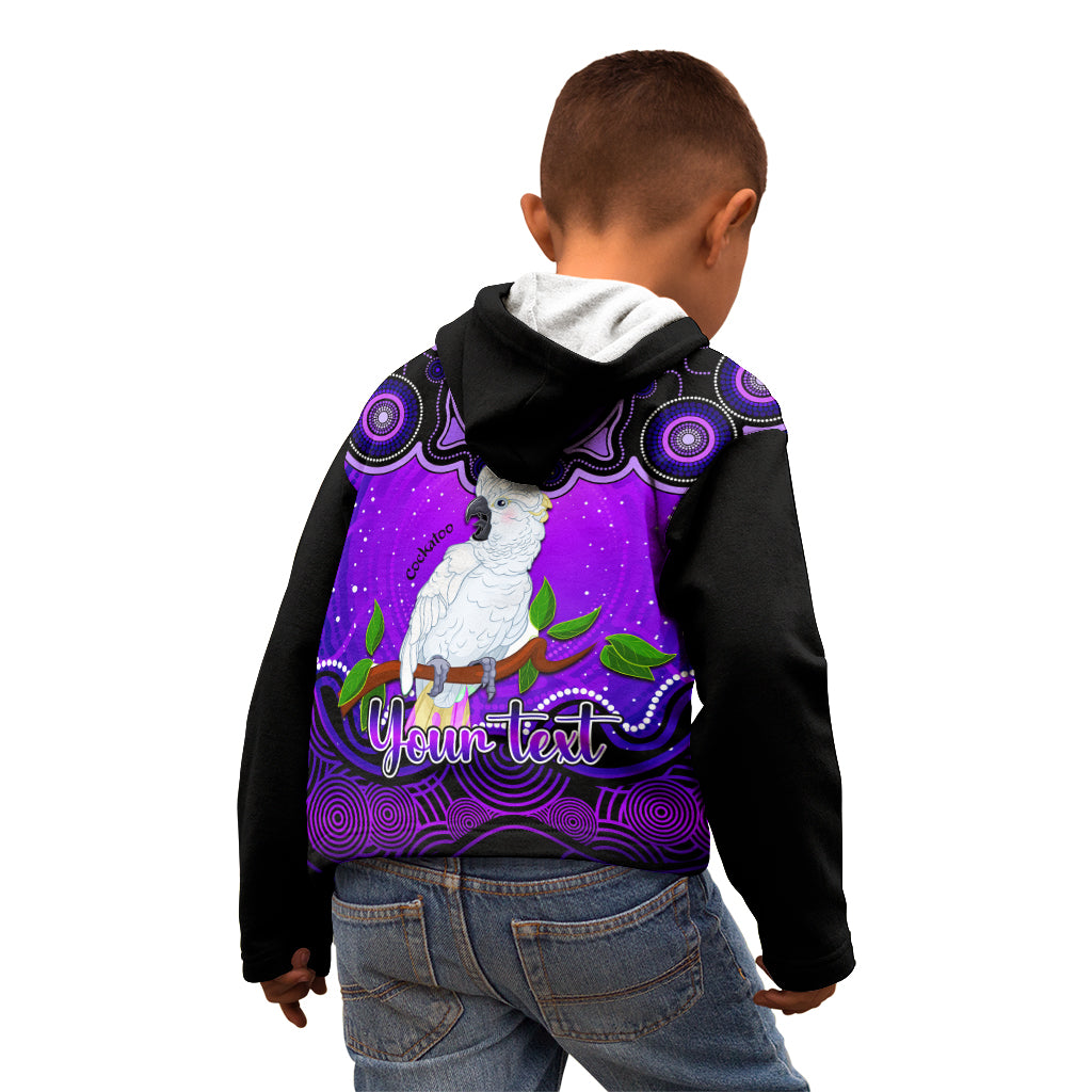 personalised-australia-libra-cockatoo-zodiac-kid-hoodie-auz-astrology-aboriginal-purple