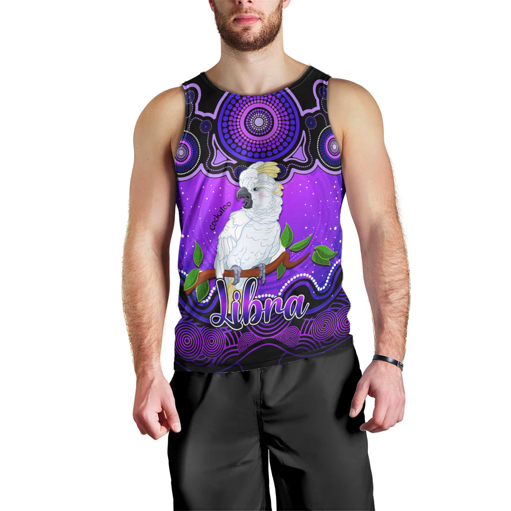 personalised-australia-libra-cockatoo-zodiac-men-tank-top-auz-astrology-aboriginal-purple