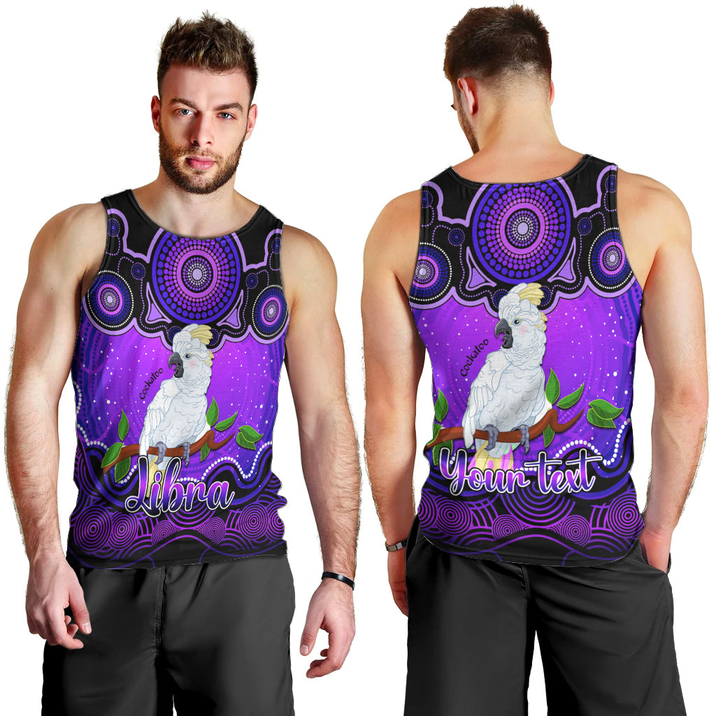 personalised-australia-libra-cockatoo-zodiac-men-tank-top-auz-astrology-aboriginal-purple