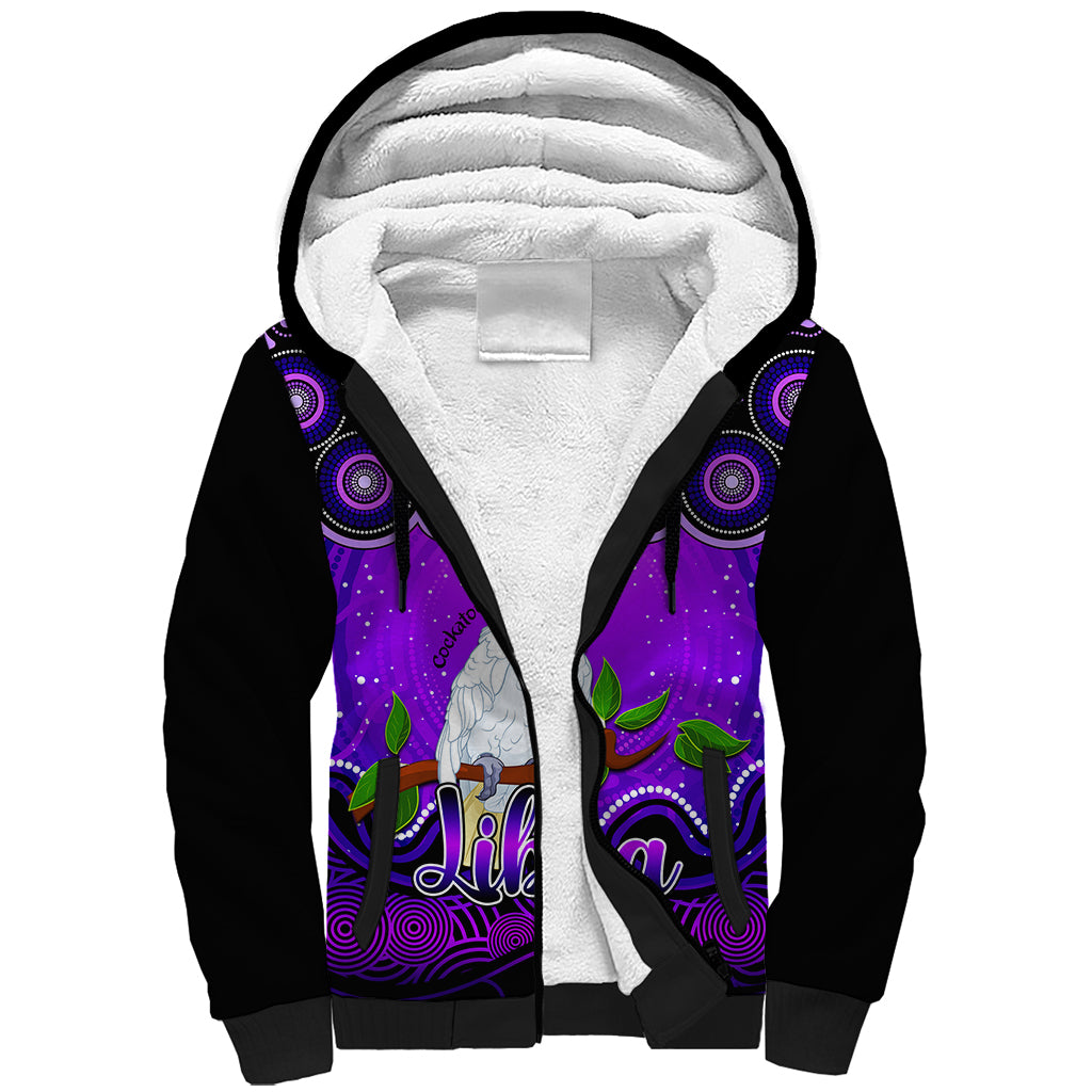 personalised-australia-libra-cockatoo-zodiac-sherpa-hoodie-auz-astrology-aboriginal-purple