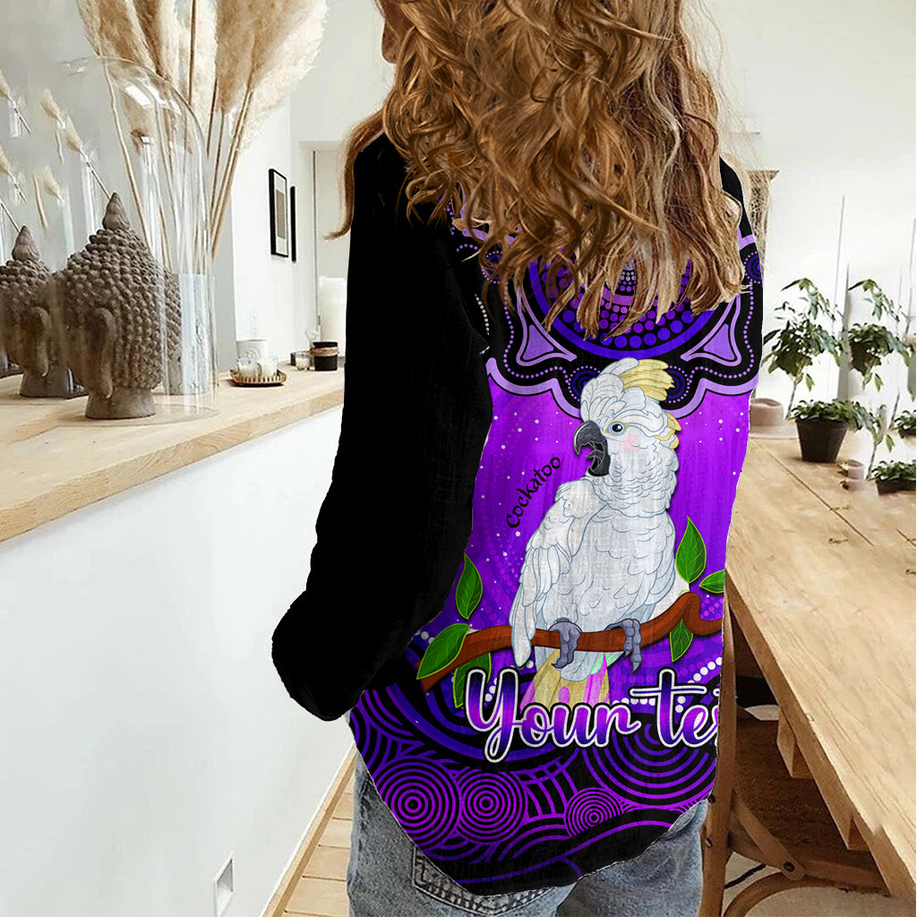 Personalised Australia Libra Cockatoo Zodiac Women Casual Shirt Auz Astrology Aboriginal - Purple LT9